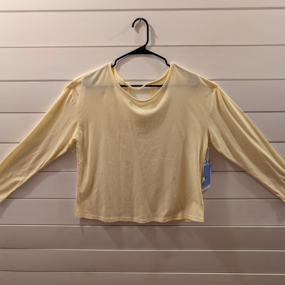 Elegant Yellow Long Sleeve Women's Top
